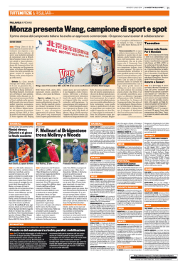 Monza presenta Wang, campione di sport e spot