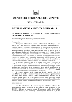 Interrogazione applicazione Legge 194