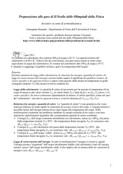 Preparazione alle gare di II livello delle Olimpiadi della Fisica
