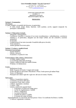 Italiano - Liceo Scientifico Statale Niccolò Copernico