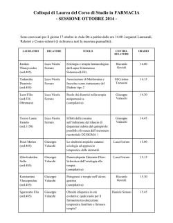 convocazione ufficiale ai colloqui di laurea (17, 20, 21, 22 ottobre)