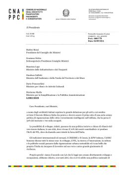Lettera aperta inviata al presidente del Consiglio, Matteo Renzi, ai