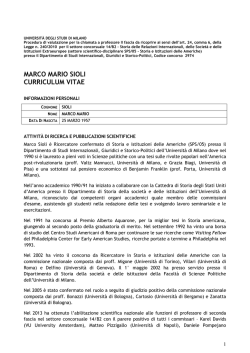 marco mario sioli curriculum vitae - Universit&agrave; degli Studi di Milano