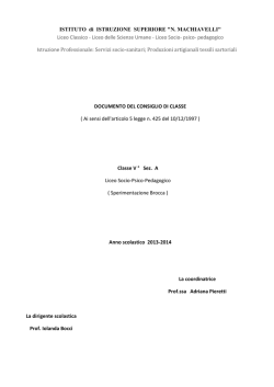 Classe quinta sezione A Liceo Socio-Psico