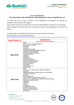 Scheda ingredienti - bettari detergenti