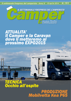 Il settimanale freepress del camperista - Anno V Il