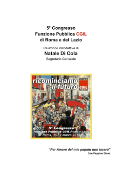 "La Relazione" in formato Pdf - CGIL Funzione Pubblica Roma e Lazio
