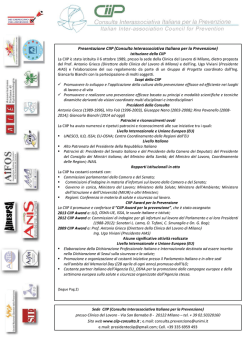 Presentazione CIIP (Consulta Interassociativa Italiana per la