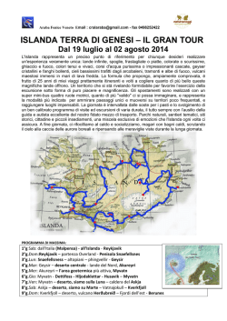 ISLANDA TERRA DI GENESI &ndash; IL GRAN TOUR