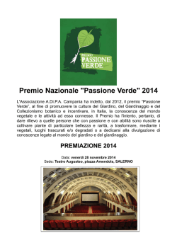 Premio Nazionale "Passione Verde" 2014