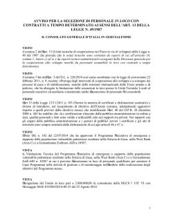Avviso completo - Cooperazione Italiana allo Sviluppo