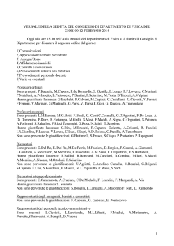 1 VERBALE DELLA SEDUTA DEL CONSIGLIO DI DIPARTIMENTO
