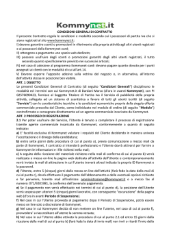 CONDIZIONI GENERALI DI CONTRATTO Il presente