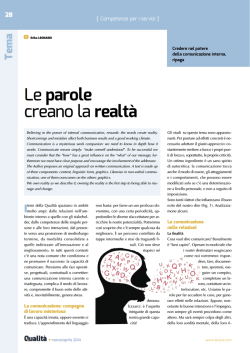 Le parole creano la realt&agrave;