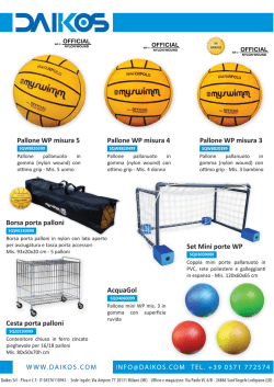 CATALOGO PALLANUOTO - WATERPOLO CATALOGUE