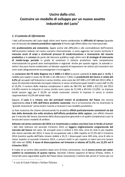 Uscire dalla crisi. Un nuovo assetto industriale del Lazio