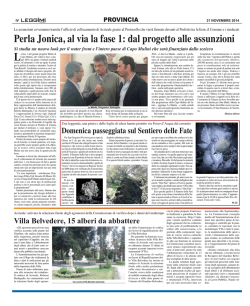 Perla Jonica, al via la fase 1