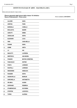 Classi prime A.S 2014/2015 - Liceo Artistico Macerata