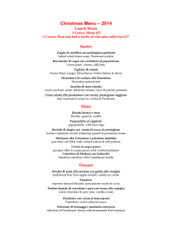 Christmas Menu &ndash; 2014