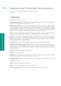 Relazione sulla politica della remunerazione 2014 di Engineering