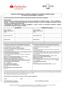 KYC Consumo e Leasing - Santander Consumer Bank