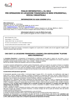FOGLIO INFORMATIVO n. 01/2014 PER