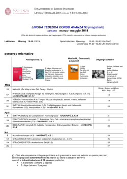 Percorso Orientativo LINGUA TEDESCA CORSO AVANZATO