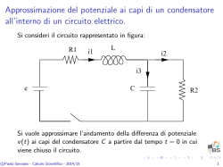 Approssimazione del potenziale ai capi di un condensatore all