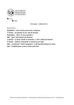 104. rassegna stampa 1 settembre 2014