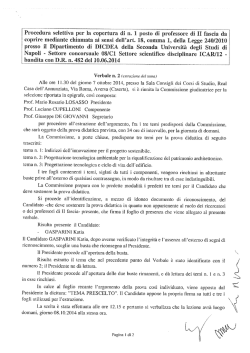 Napoli I Settore concorsuale 08/C1 Settore scientifico disciplinare