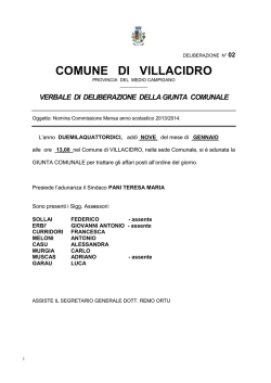 Deliberazione Giunta Comunale n.2 del 09.01.2014