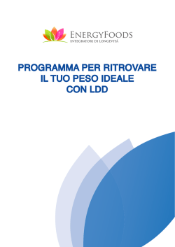 PROGRAMMA PER RITROVARE IL TUO PESO IDEALE CON LDD