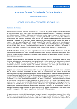 1 Assemblea Generale Ordinaria delle Fonderie Associate