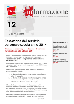n&deg; 12 del 15 gennaio