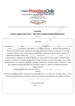 degiurisdizionalizzazione - La Nuova Procedura Civile