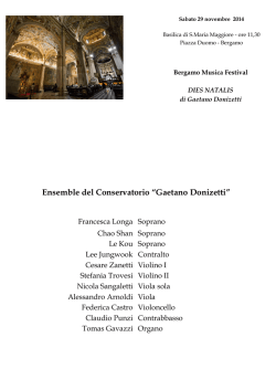 Dies Natalis Gaetano Donizetti - 29.11.2014