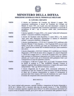 DECRETO ULTERIORE MODIFICA COMMISSIONE