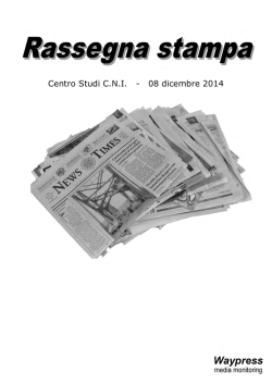 08 dicembre 2014 - Centro Studi del Consiglio Nazionale degli