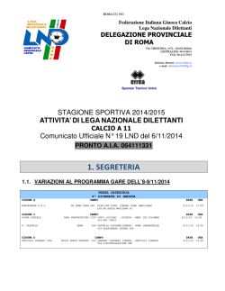 Com. Uff. LND ROMA TER-JUP 06.11.2014