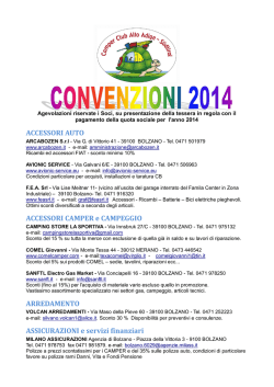 SCARICA LE CONVEZIONI (aggiornato* al 28/03/2014)
