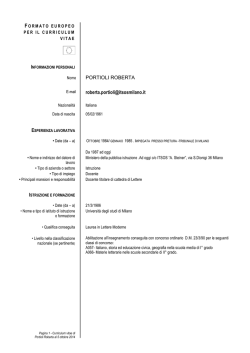 FORMATO EUROPEO PER IL CURRICULUM VITAE