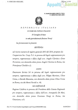 Consiglio di Stato, sez.III, 1/9/2014, n. 4449