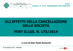 gli effetti della cancellazione delle società post d.lgs. n. 175/2014