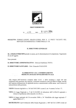 Provvedimento - Azienda Sanitaria Regionale del Molise