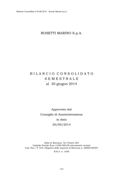 Bilancio Semestrale Consolidato al 30/06/2014