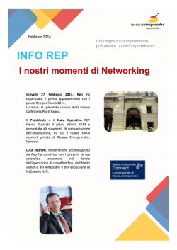 Info rep febbraio 2014 - Reseau Entreprendre Piemonte