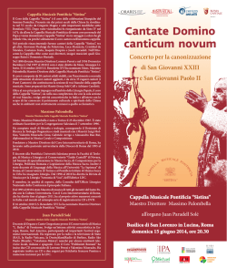 Programma concerto CantateDominumCanticumNovum