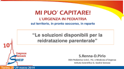 Le soluzioni disponibili per la reidratazione parenterale, S