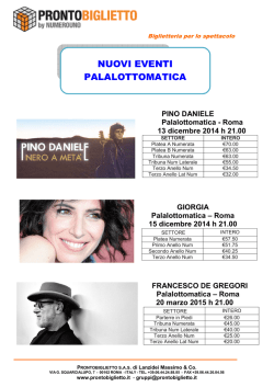 nuovi eventi al palalottomatica