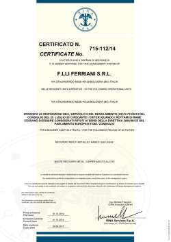 715-112/14 F.LLI FERRIANI S.R.L. CERTIFICATE